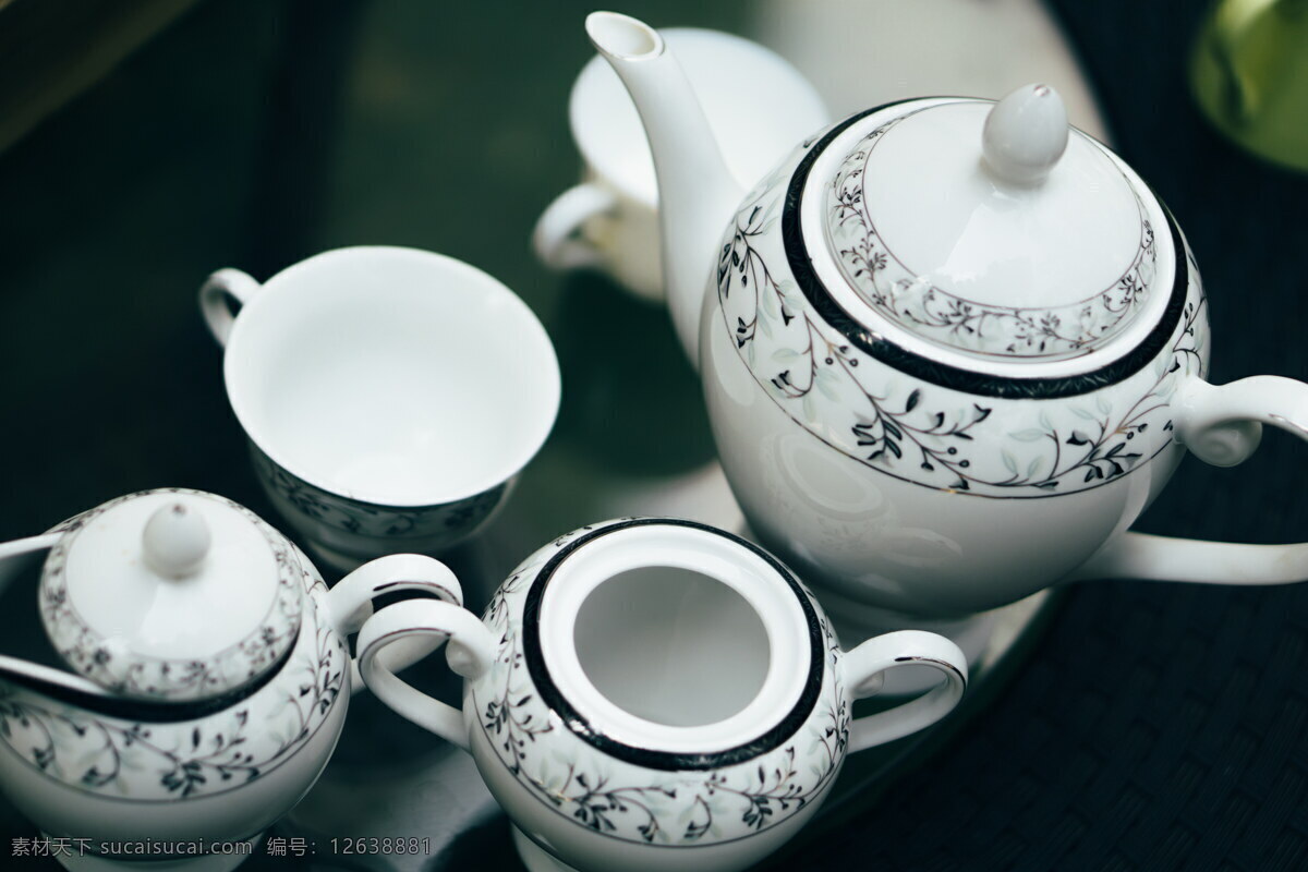 高清 瓷器 茶具 茶器 饮茶器具 茶壶 茶杯