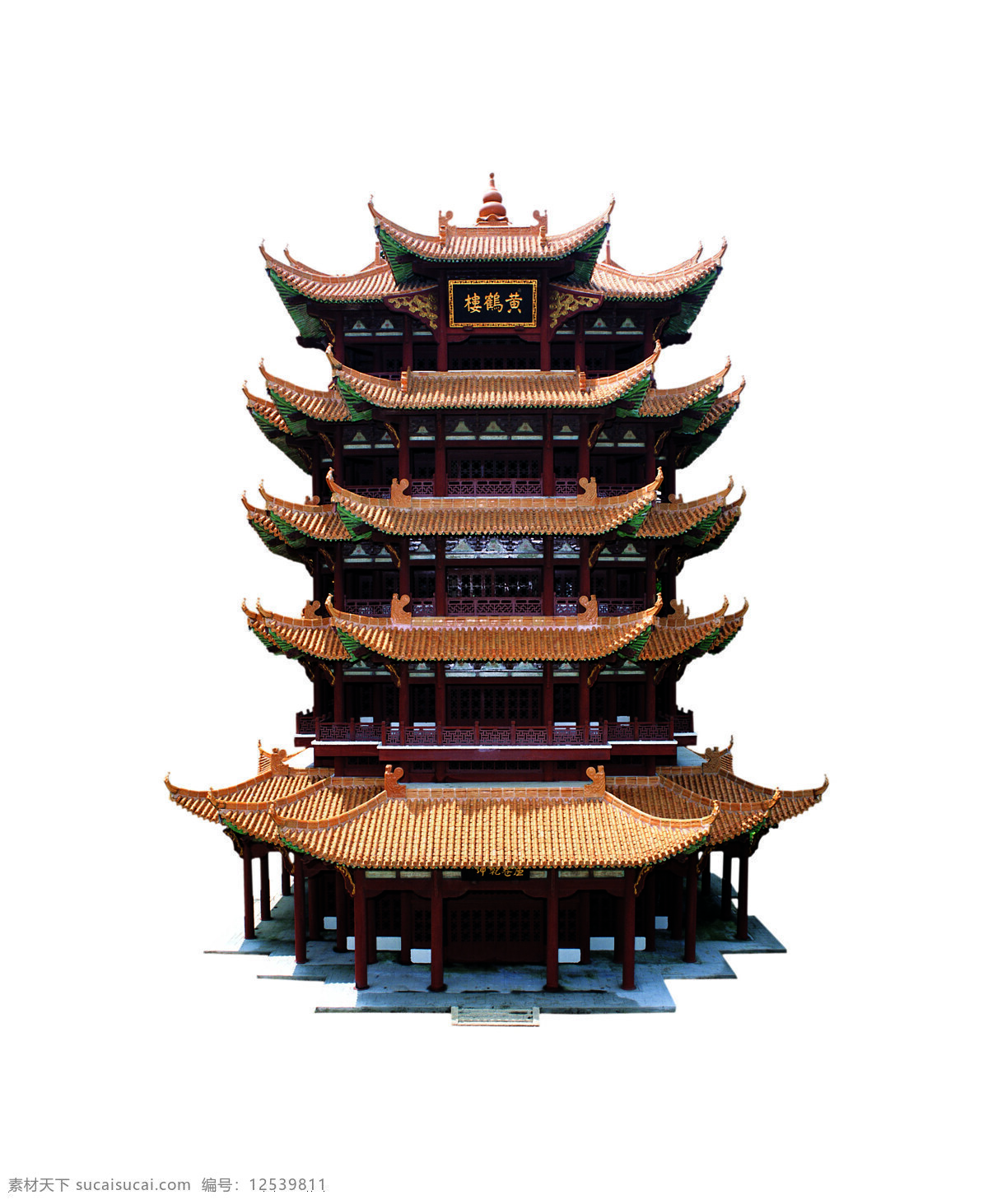 黄鹤楼 古建筑 历史文化遗产 名胜古迹 中国 著名 古代建筑 自然景观 自然风光 设计图库