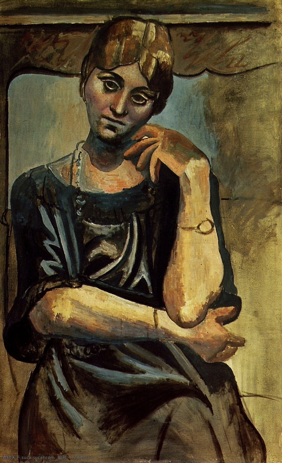 kokhlova1 西班牙 画家 巴勃罗 毕加索 抽象 油画 人物 人体 装饰画 olga 1917