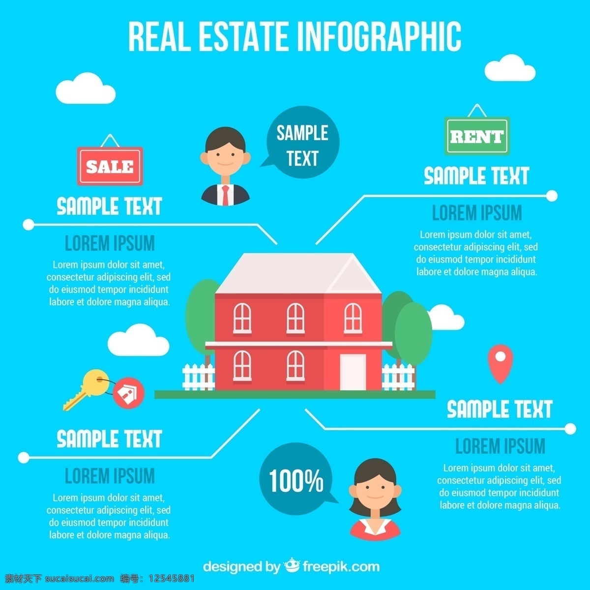 平面设计 房地产 infography 图表 商务 计算机 营销 建筑 家居 平面 图形 公司 图 信息 流程 数据 要素 信息图表元素 青色 天蓝色