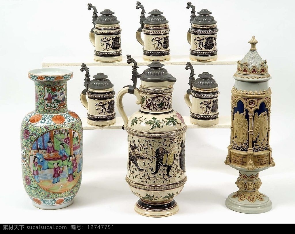 古董花瓶 花瓶 古董 欧式 陶瓷 中式 古典 怀旧 文化艺术 传统文化 设计图库