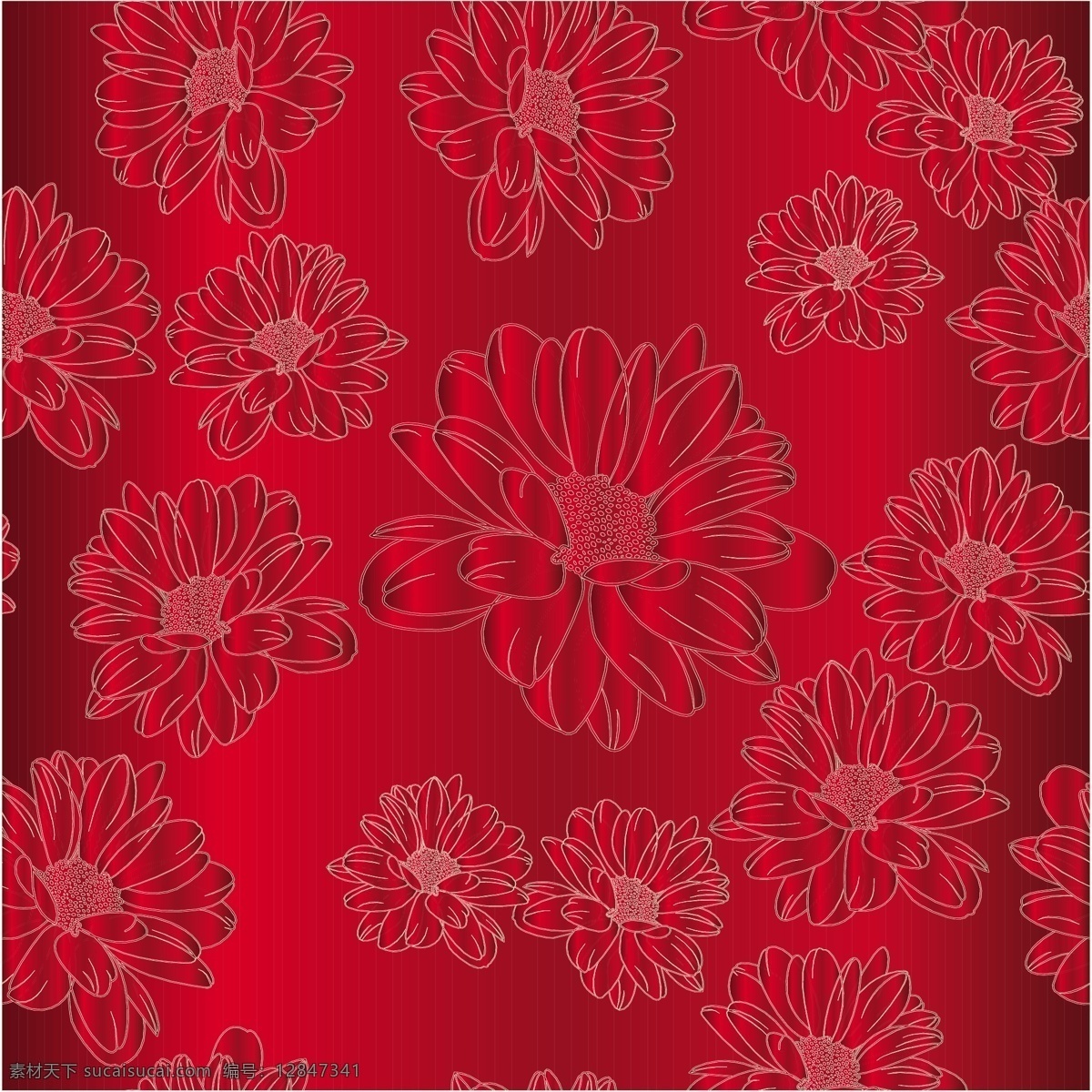 灿烂 红花 背景 矢量图 璀璨 光亮 花边 花卉 花纹 精美 浪漫 梦幻 素材图片 灿烂红花背景 炫彩 炫红 花纹花边