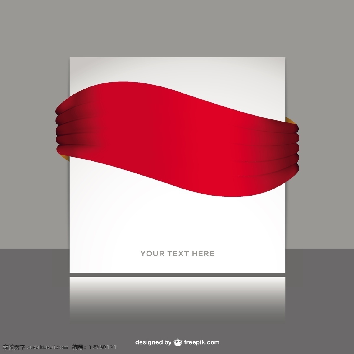 红丝带样机 带 海报 模型 模板 红 壁纸 图形 布局 平面设计 模拟 元素 现代 插画 海报模板 背景 红丝带 灰色