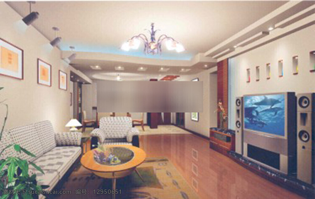 客厅 3d 模型 3d模型下载 3dmax 中式风格模型 灰色