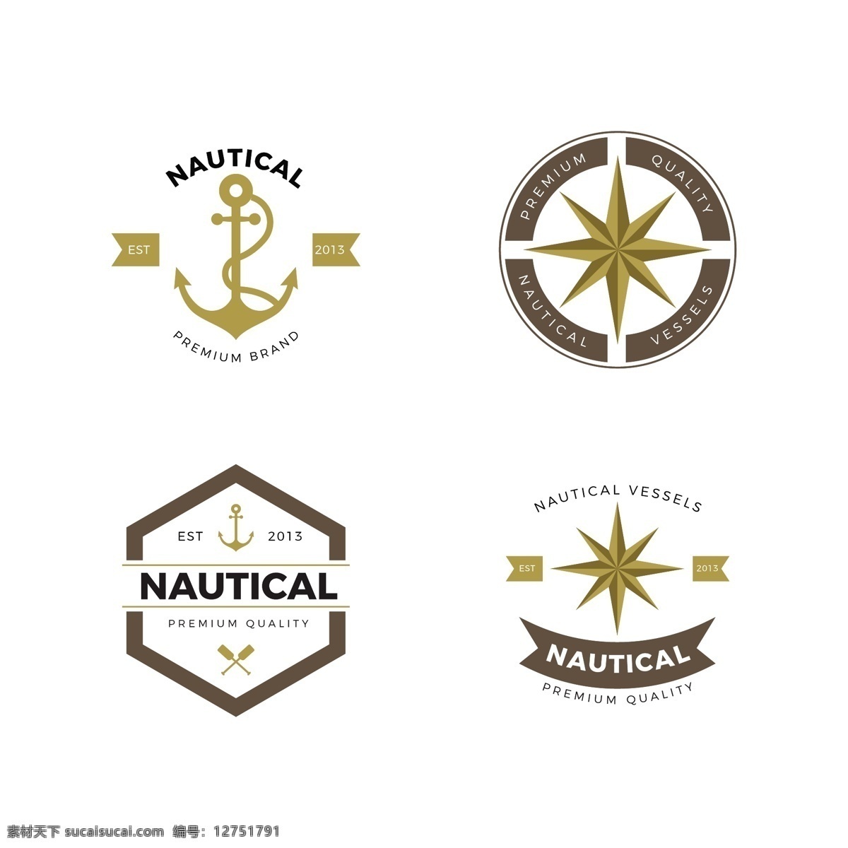 航海标志集合 标志 商业 标签 抽象 徽章 海 营销 绳 锚 企业 公司 品牌 航海 海洋 抽象的标志 贴纸 形状 元素