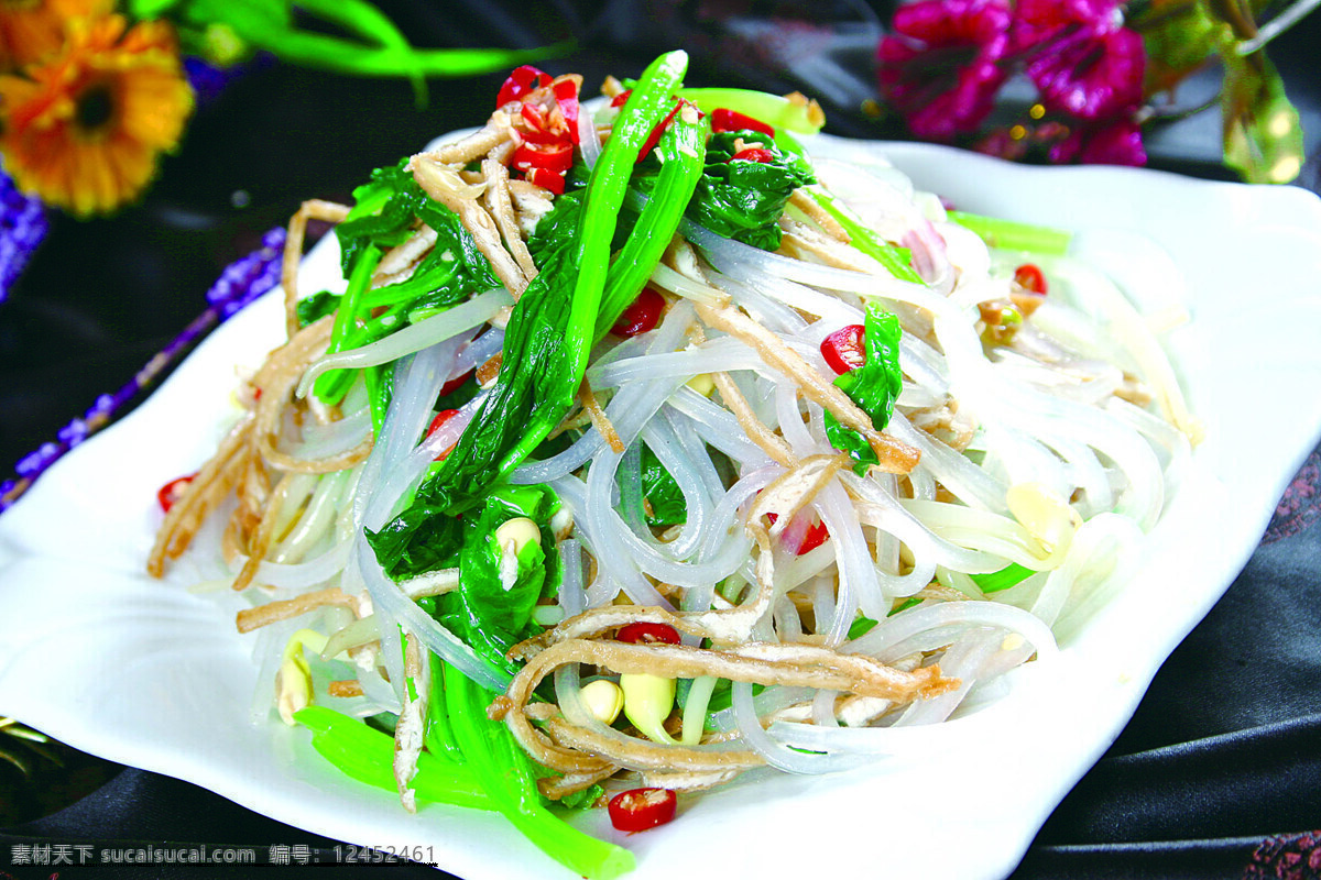 家乡下酒菜 凉拌粉条 凉拌 粉条 豆腐 丝 凉拌菠菜 家乡 下酒菜 中华美食 传统美食 餐饮美食