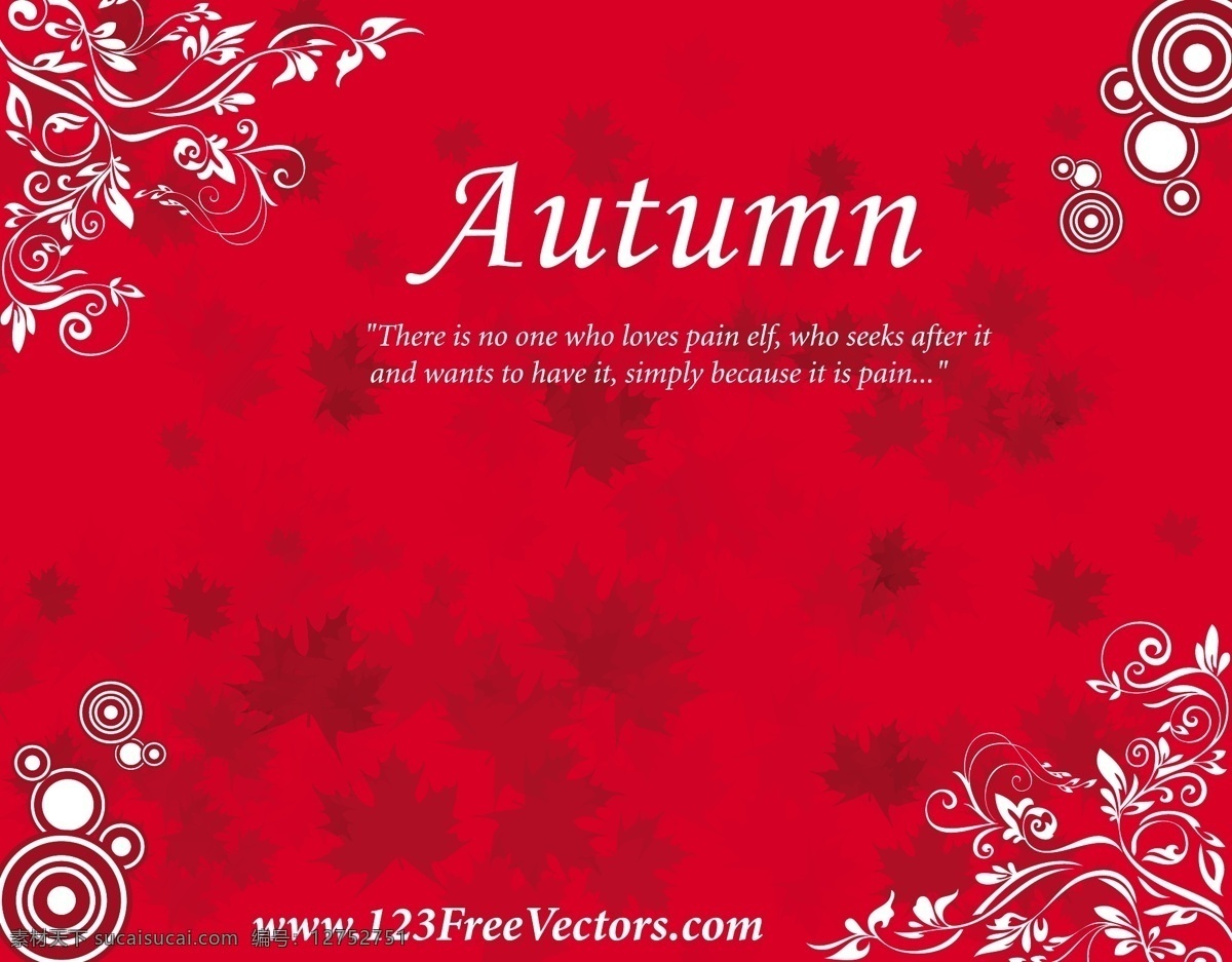 秋天背景图 红色背景 红色枫叶 英文字母 autumn 红色