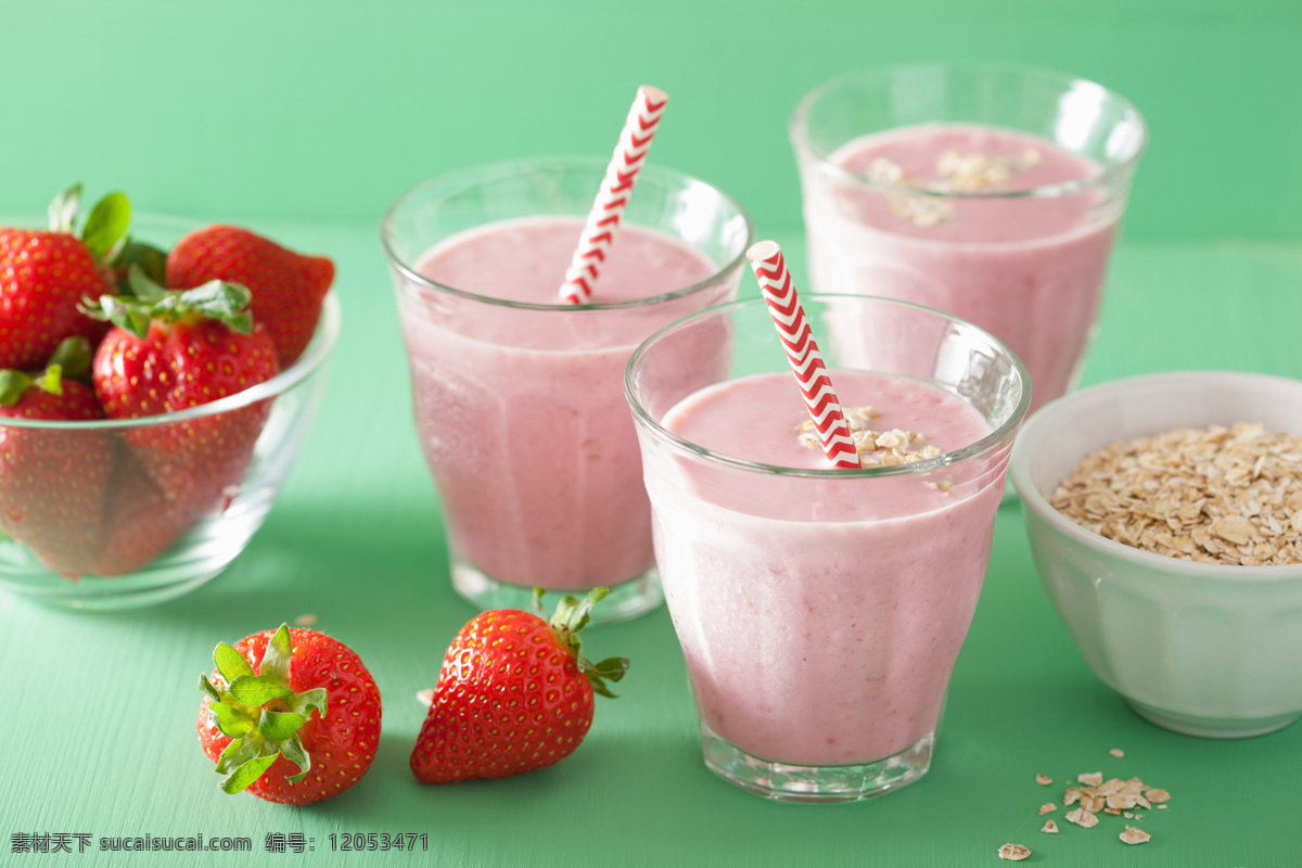 草莓 麦片 饮料 水果果汁 水果 杯子 玻璃杯子 果蔬 休闲饮品 健康食品 酒水饮料 饮料图片 餐饮美食