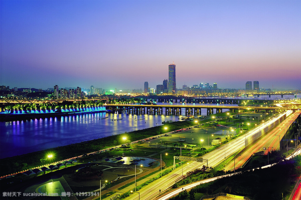 韩国 首 尔 汉江 夜景 首尔 汉江夜景 旅游 城市 旅游摄影 国外旅游