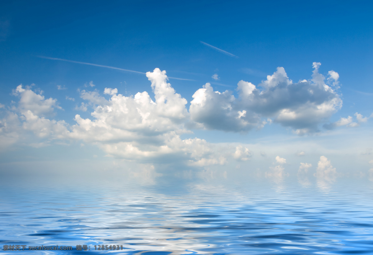 海水 蓝天 白云 海天一线 水纹 天空图片 风景图片