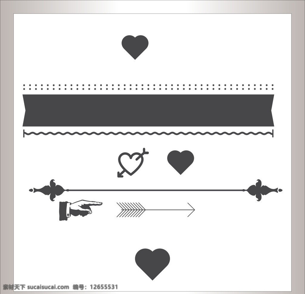 爱心 边框 图标 底纹 图案 背景 底纹边框 条纹线条 矢量