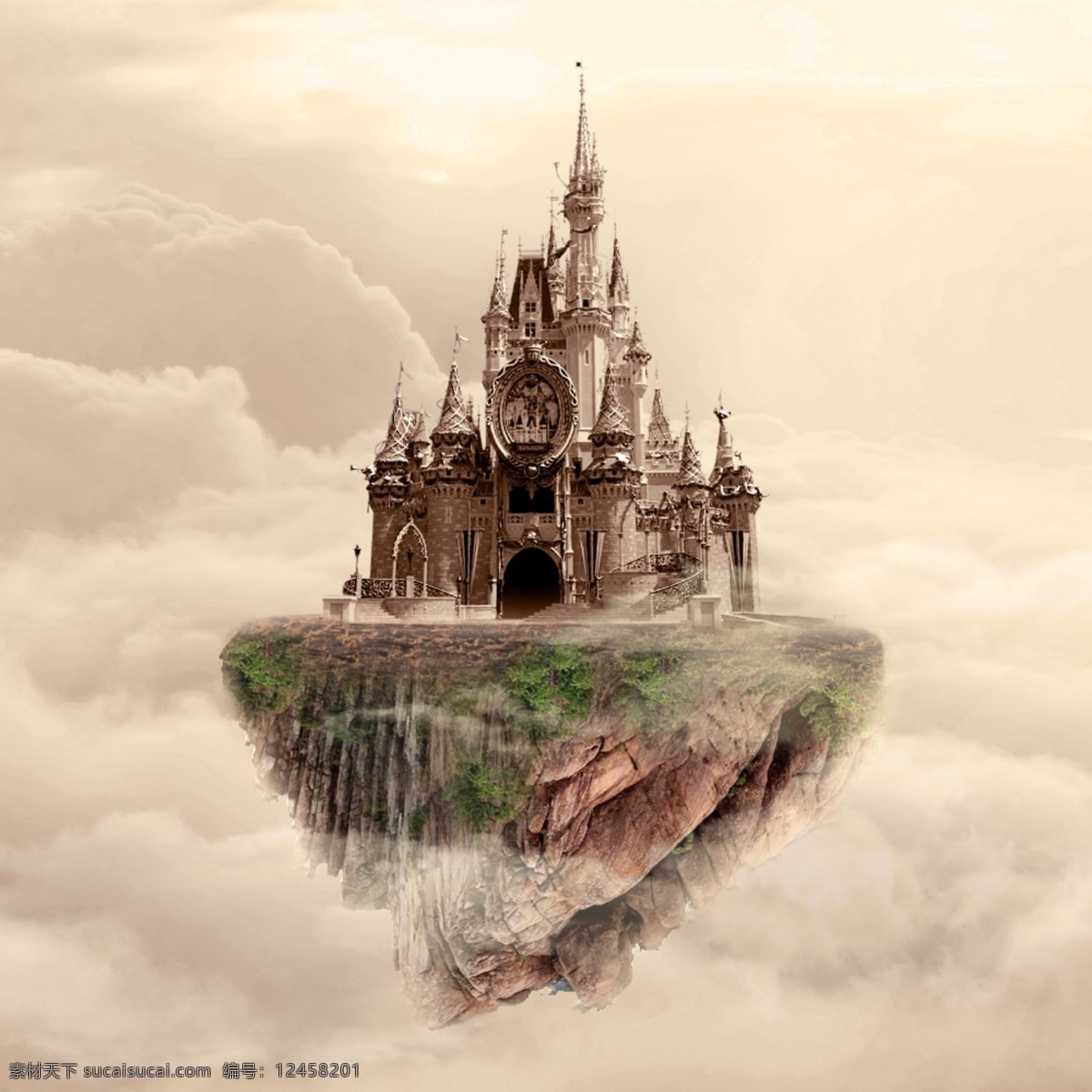 梦幻城堡元素 梦幻 城堡 漂浮