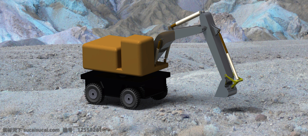 挖掘机 汽车 3d模型素材 其他3d模型