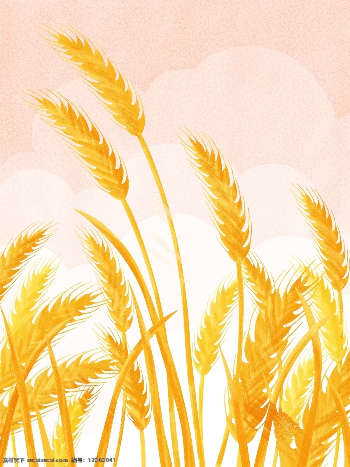 金秋 植物 小麦 背景 卡通 彩色 创意 装饰 设计背景 海报背景 简约 图案 背景素材