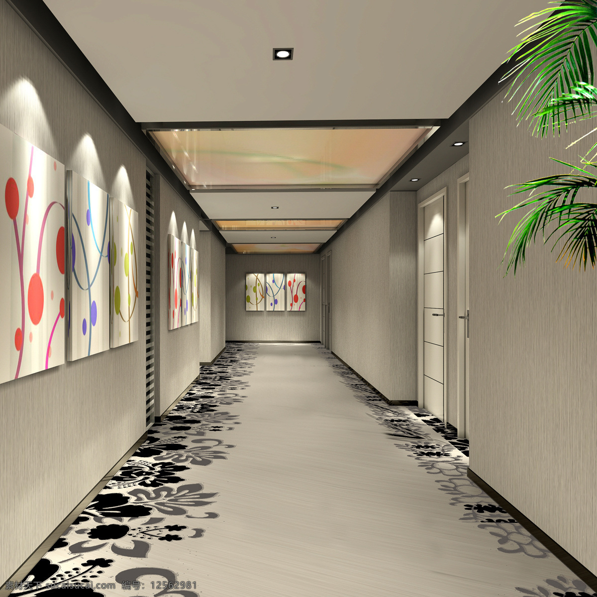 酒店走廊 – 设计本装修效果图