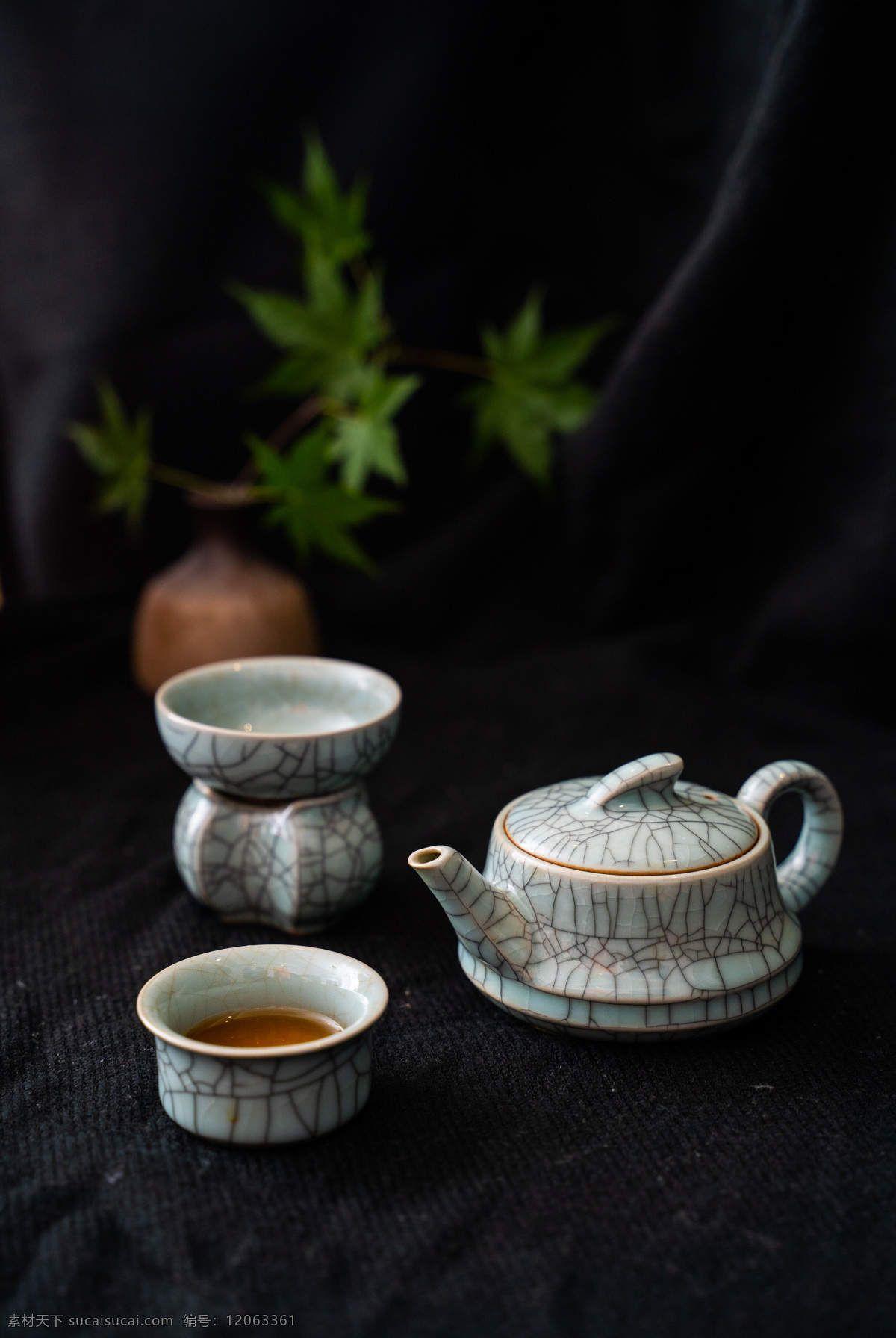 茶具 茶杯 瓷器 复古 背景 海报 素材图片 杂图