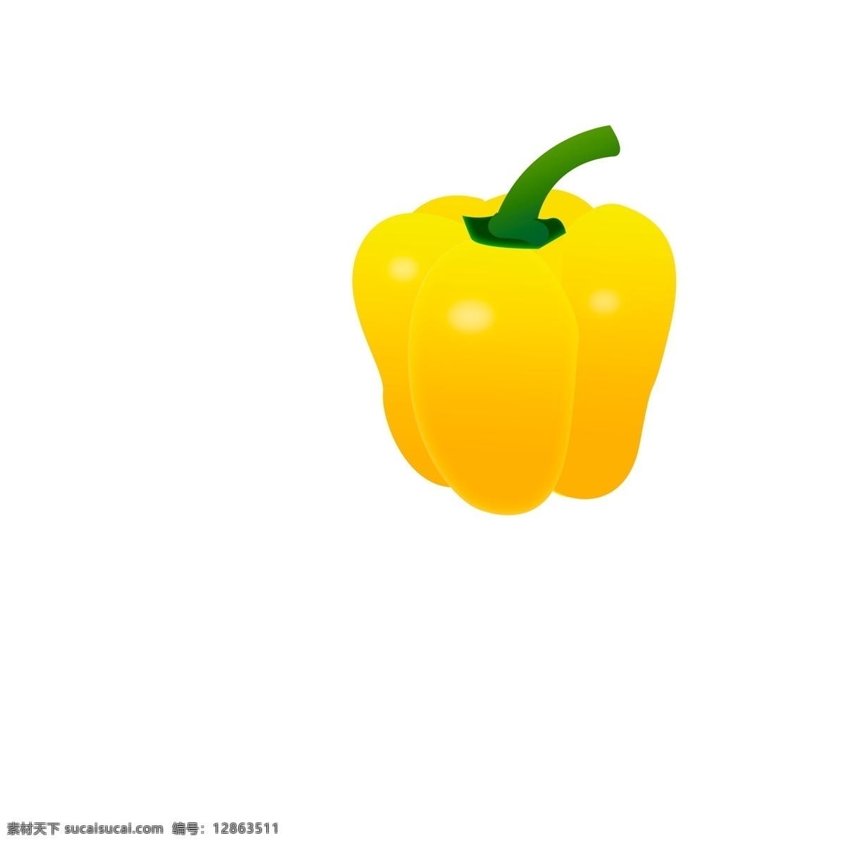 手绘 黄 色彩 椒 蔬菜 商用 食材 根部 黄色 食物 辣椒