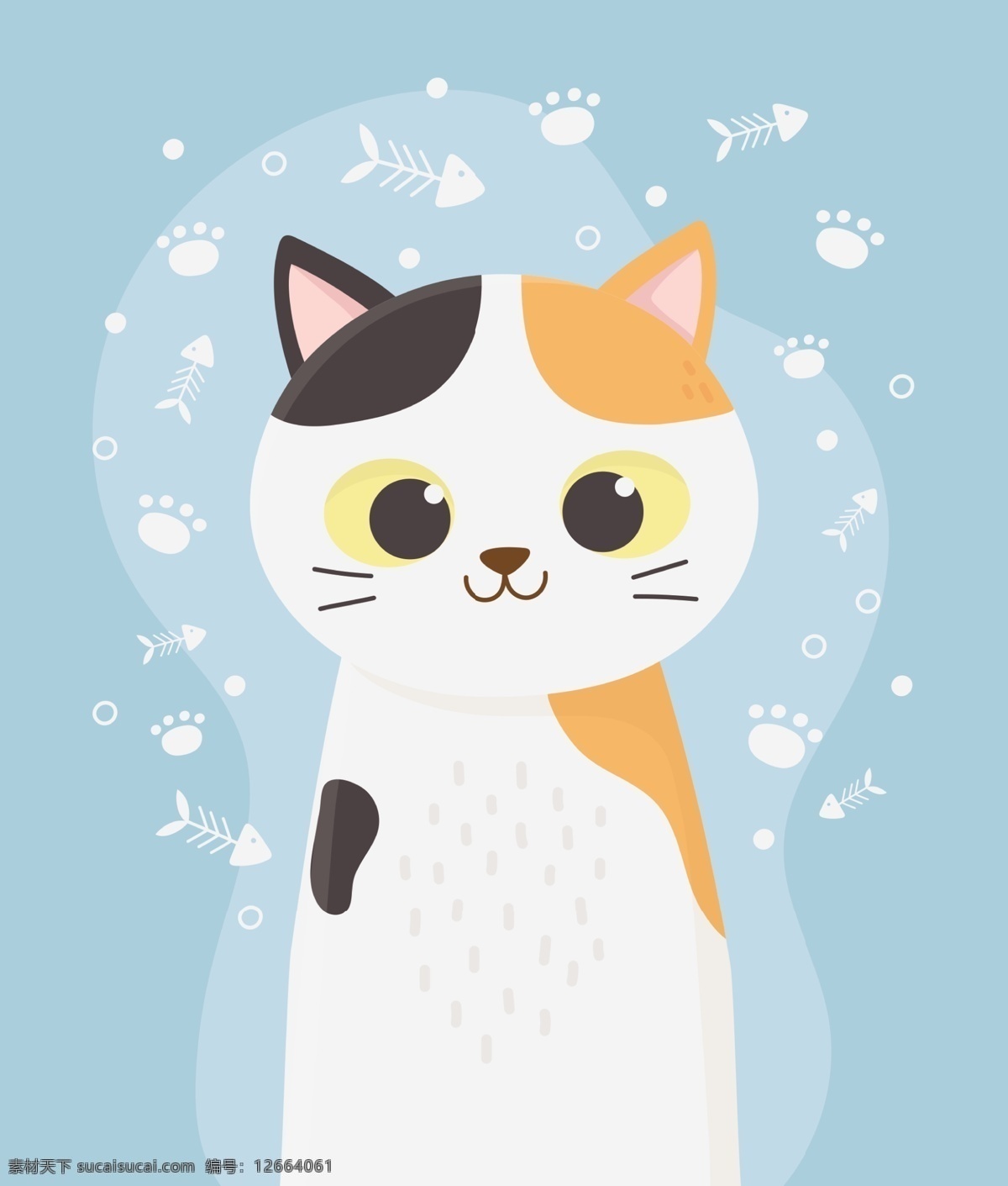 手绘卡通猫 猫 卡通猫 淡彩 可爱 卡哇伊 小猫 动物 动物素材 手绘猫 卡通设计