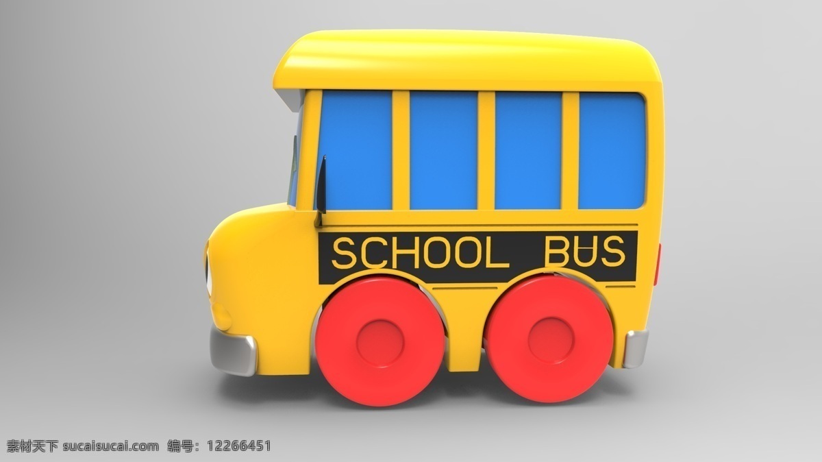 3d 3d设计 3d渲染 巴士 玩具 校车 渲染 侧身 设计素材 模板下载 校车侧身 公车 psd源文件