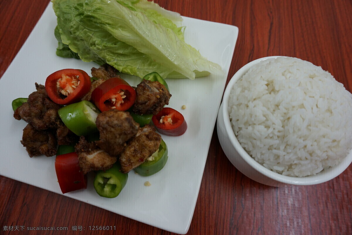 蒜香排骨饭 蒜香排骨 排骨 快餐图片 排骨饭 传统美食 餐饮美食