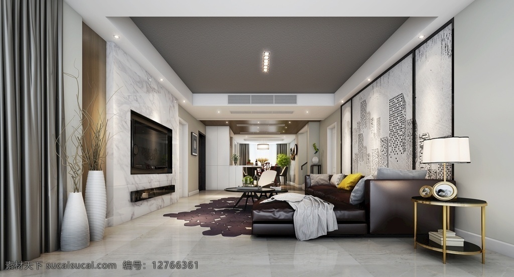 大理石 背景 墙 3d 模型 效果图 现代 简约 室内 客厅 3dmax 室内设计 背景墙 电视墙 沙发墙 沙发 茶几 电视柜 餐桌 效果图模型 3d设计 室内模型 max
