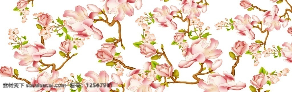 手绘 绘画 桃花 树枝 装饰画 枝条