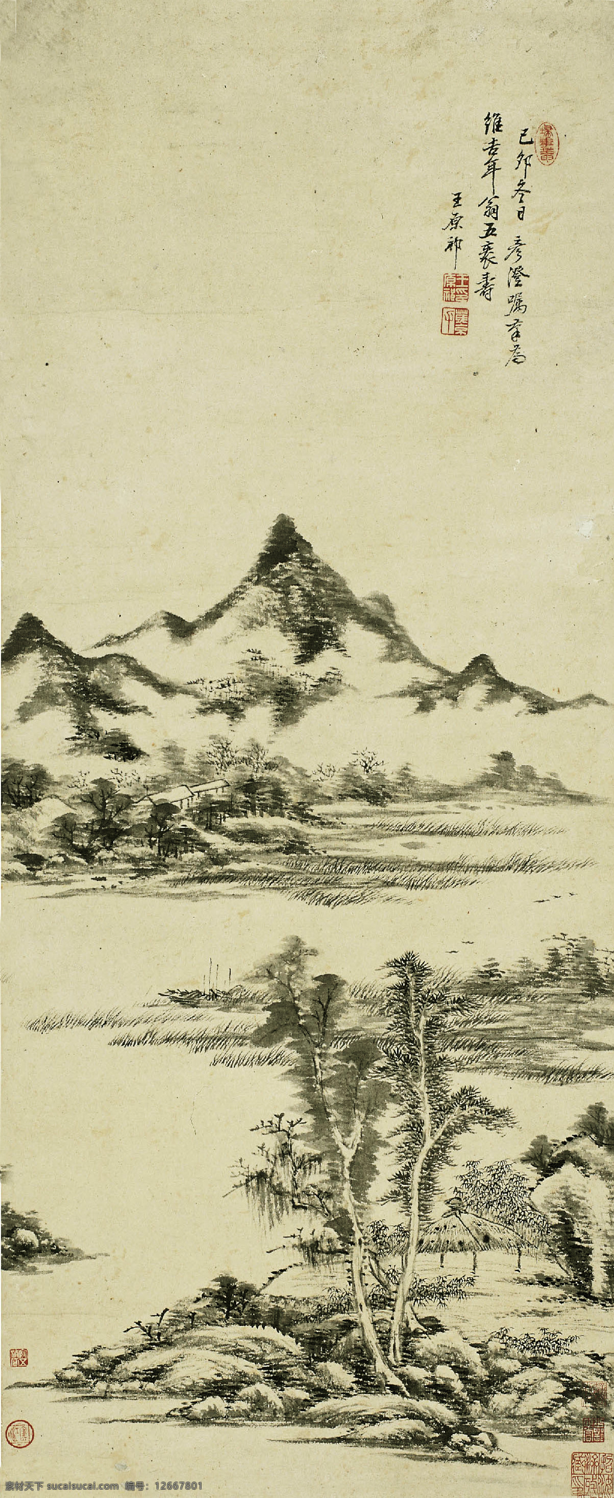 壁画 房屋 房子 风景 风景画 工笔画 古典 水墨 山水 设计素材 模板下载 水墨山水 水墨画 中国 山水画 中国水墨画 绘画 美术 艺术 绘画书法 文化艺术 古典水墨画 古典画 国画 山水国画 江南水墨画 屋子 亭子 书法 群山 远山 家居装饰素材 山水风景画