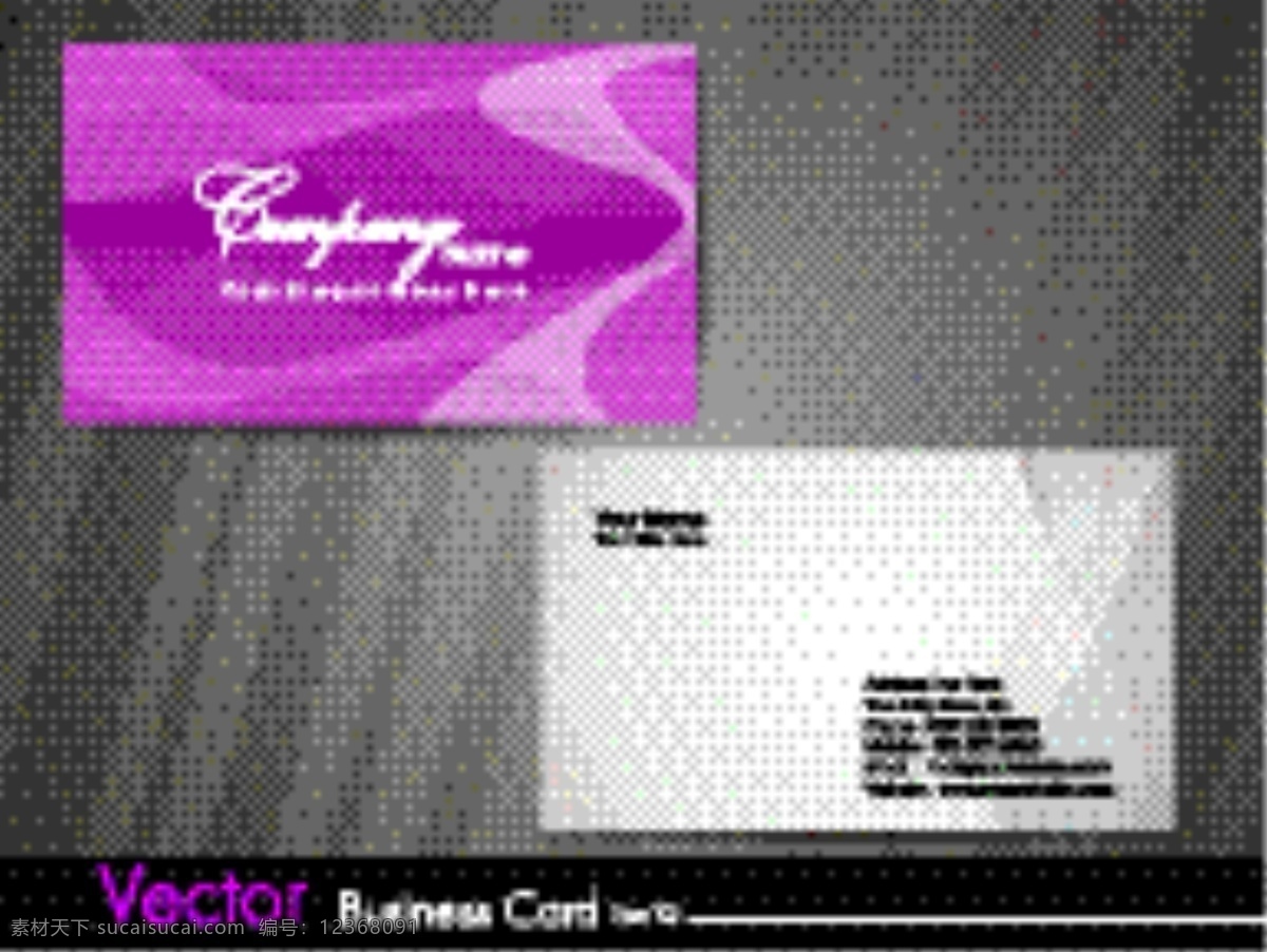 紫色 名片设计 矢量 字体 英文 广告 创意设计 矢量素材 源文件 平面设计