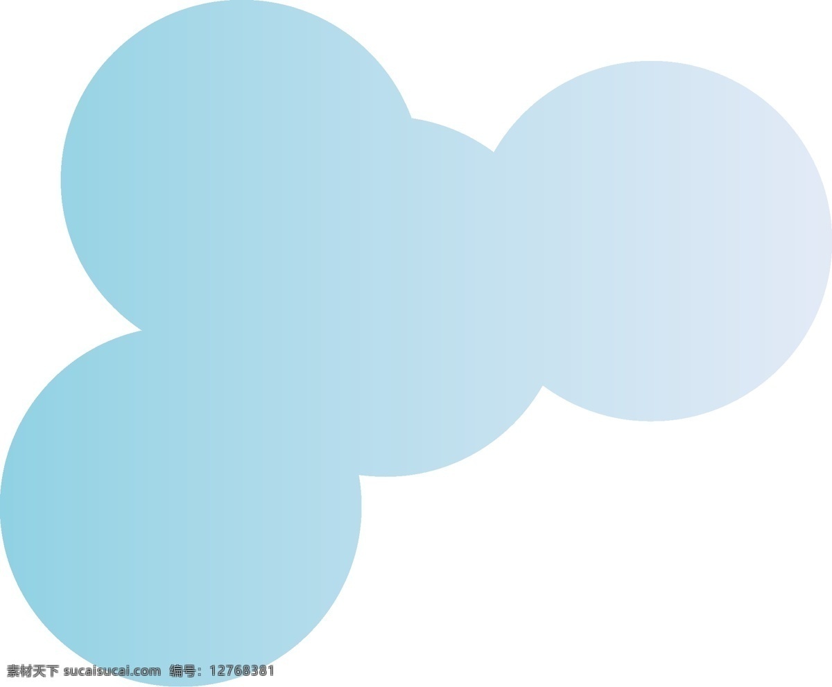 蓝色 圆弧 创意 云朵 元素 大自然 风景 景色 装饰 保护环境 卡通插画 扁平化 矢量图