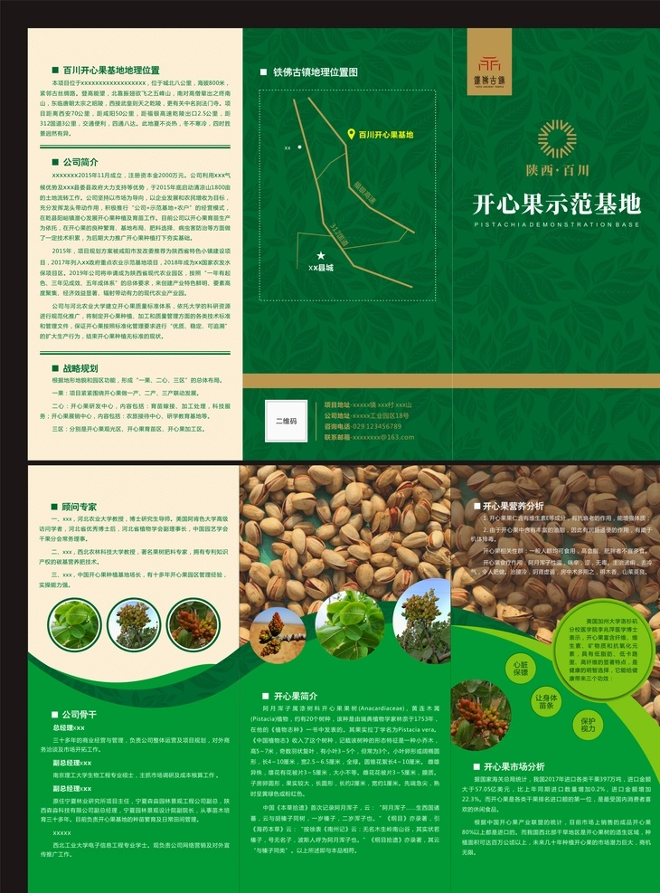 高端 大气 绿色 奢华 折页 海报 单 页 食品 简介 唯美 健康 单页