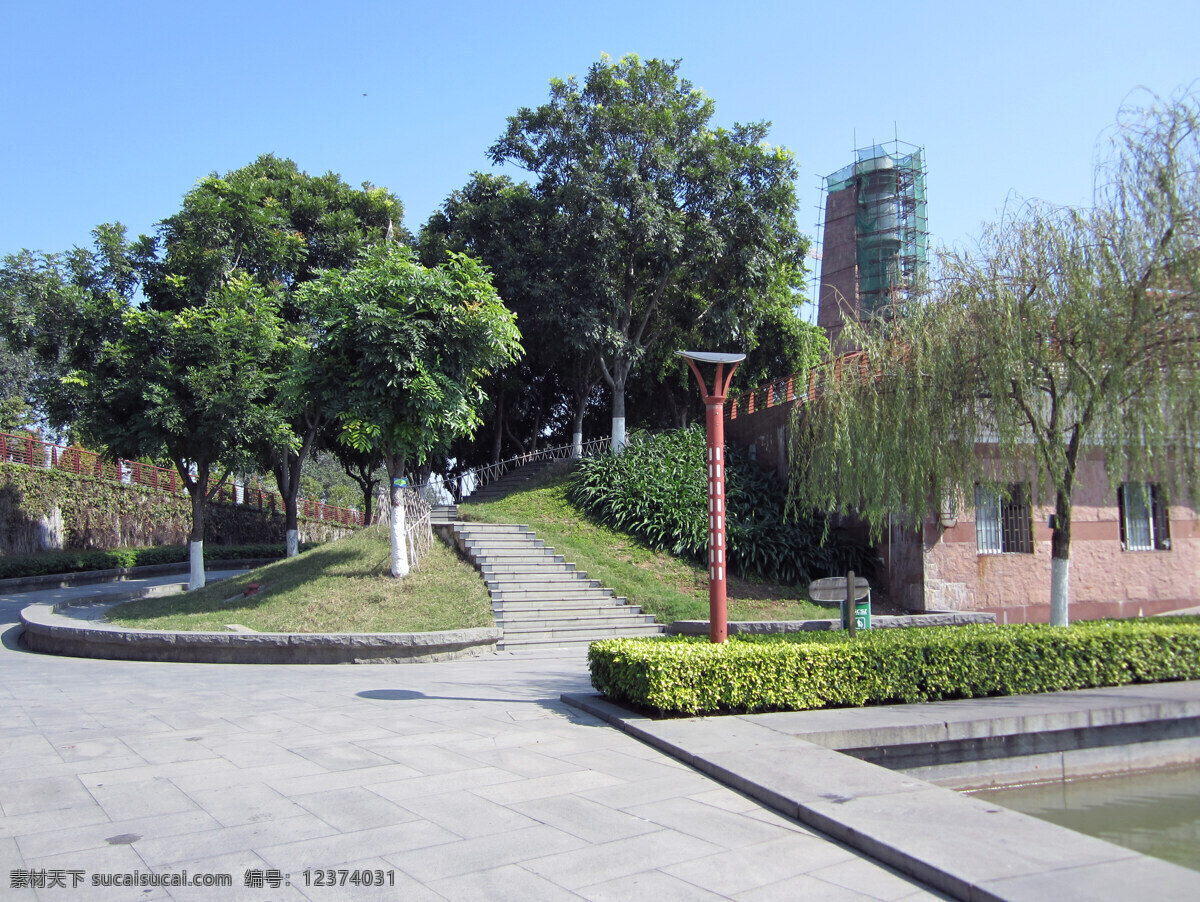 公园 国内旅游 建筑 建筑景观 蓝天 旅游摄影 绿树 千灯湖美景 佛山市 南海 千 灯 湖 千灯湖 自然景观 家居装饰素材 灯饰素材