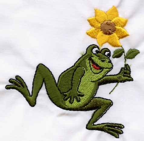 绣花 动物 青蛙色彩 褐色 黄色 免费素材 面料图库 服装图案 白色