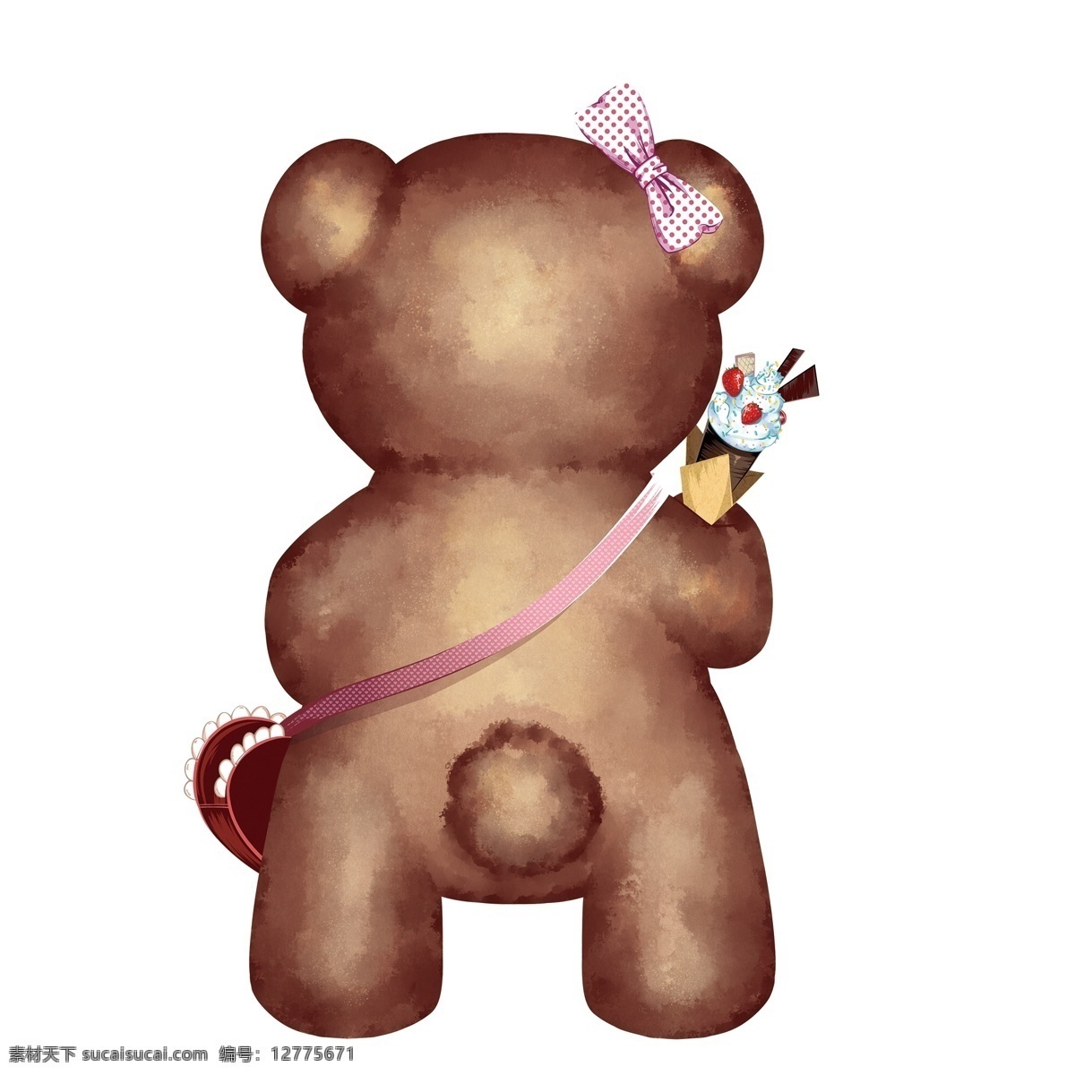 背对 小 熊 卡通 可爱 泰迪 泰迪熊 玩偶 小熊
