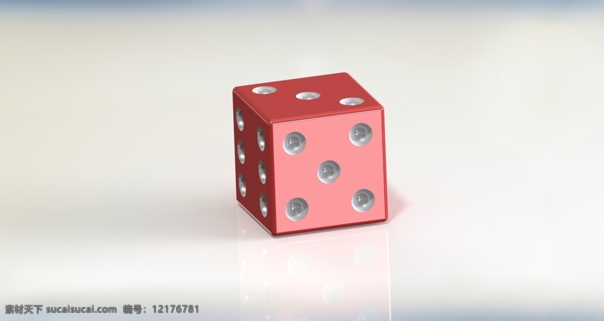 掷 骰子 红色 模具 3d模型素材 其他3d模型