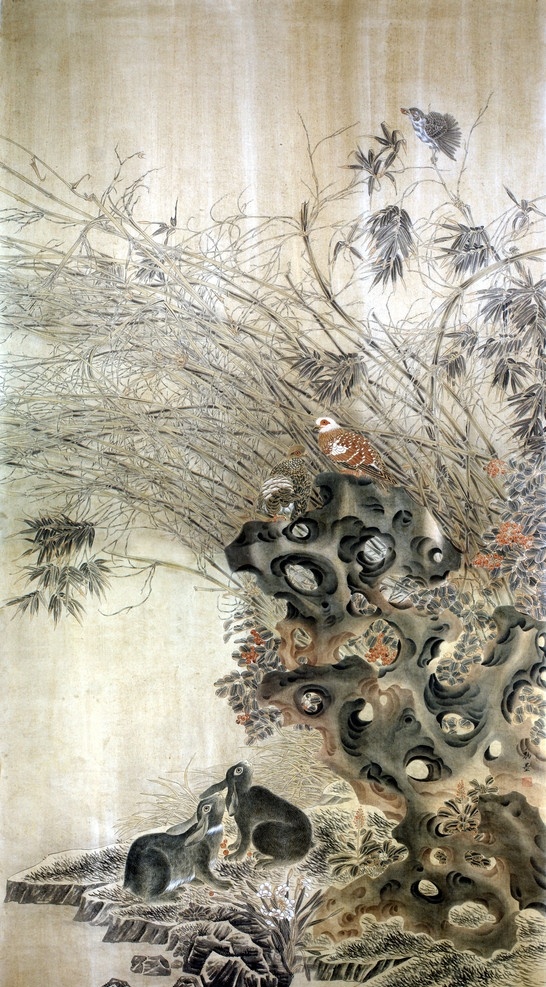 工笔兔子 工笔 国画 花鸟 山鸟 兔子 锦鸡 工笔国画 绘画书法 文化艺术
