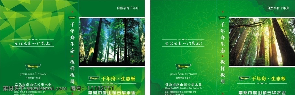 千年舟 生态板 木业 木业画册 生态板样板册 绿色背景 绿色 画册设计