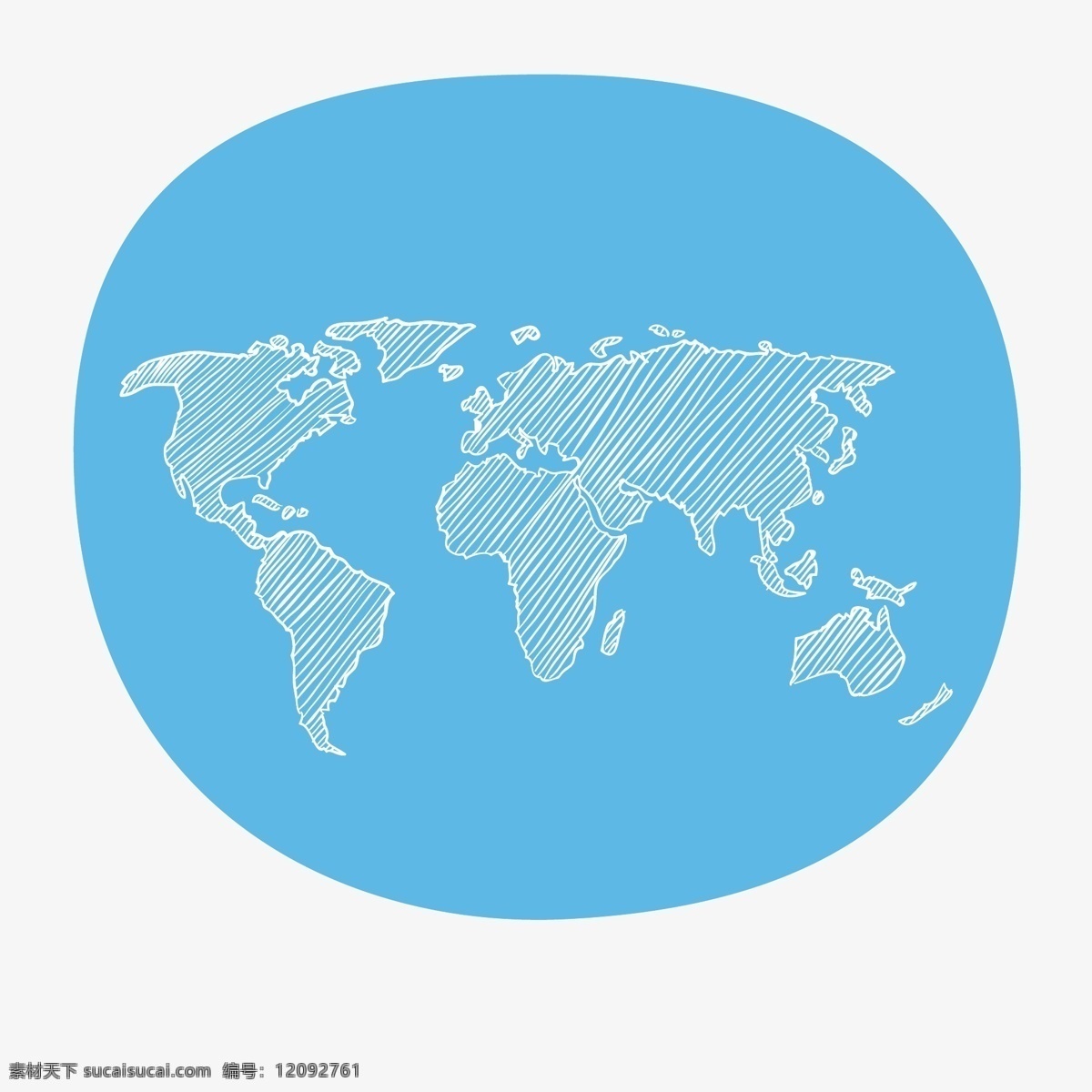 手绘 地球 地图 矢量图 其他矢量图