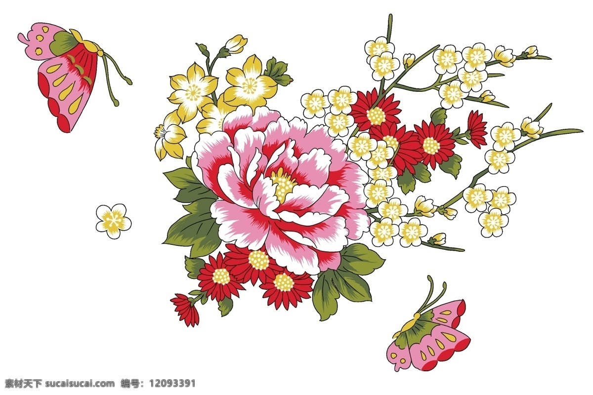 牡丹花 花 花卉 手绘花 花边 花纹花朵 底纹边框 花边花纹