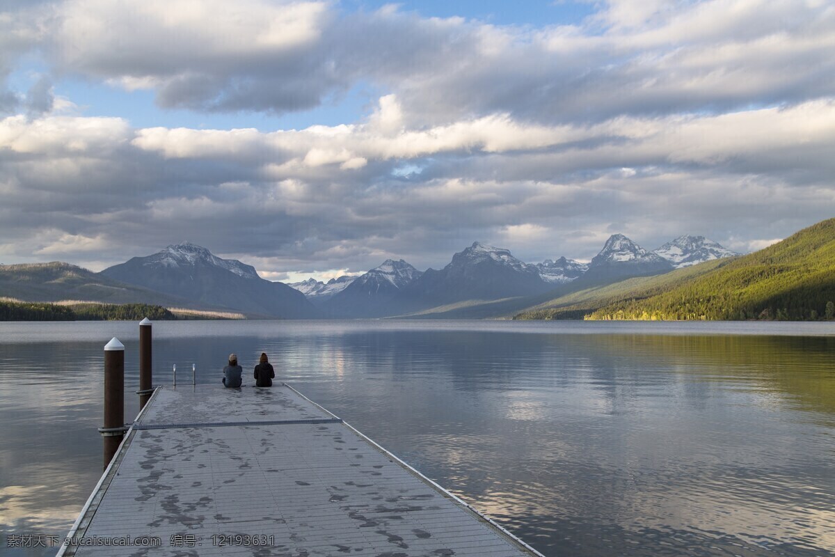 加拿大 麦当劳湖 湖泊 山脉 风景 自然景观 建筑景观