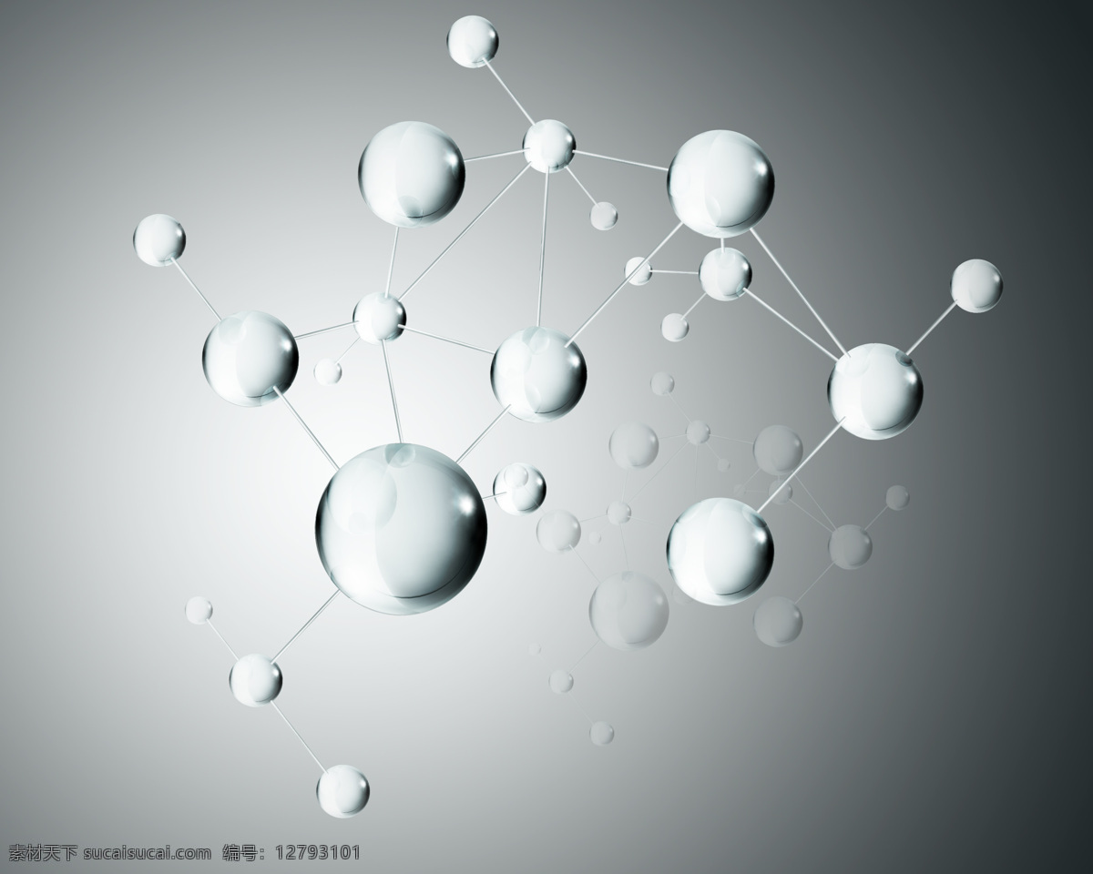 分子结构 灰色 简洁 大气 创意 分子 科技 化学元素 背景