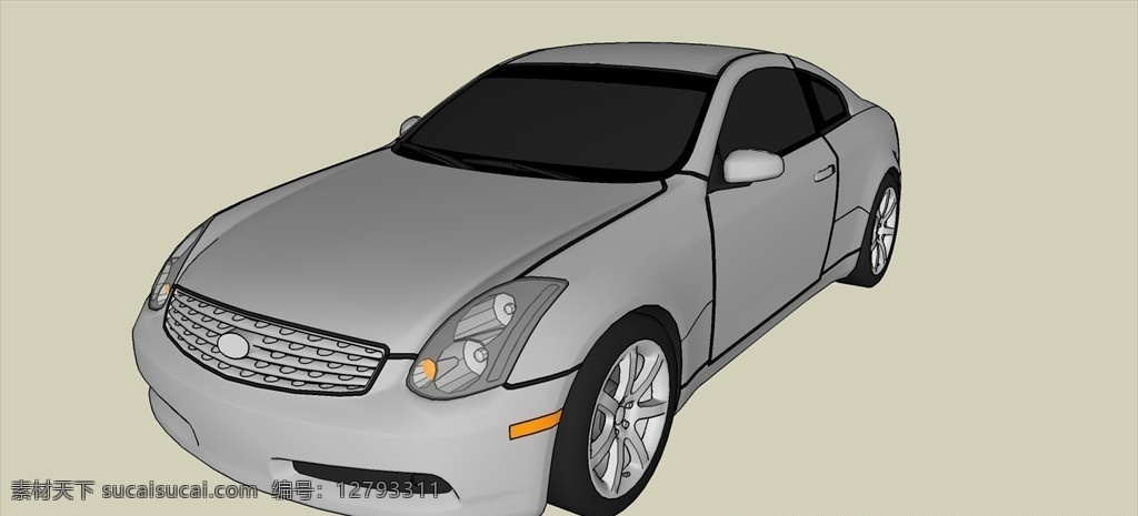 小轿车模型 车子模型 交通工具 车模型 su模型 草图大师模型 模型 3d设计 室外模型 skp