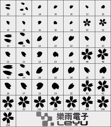 高清花瓣笔刷 款 玫瑰花花瓣 梅花花瓣 psd源文件