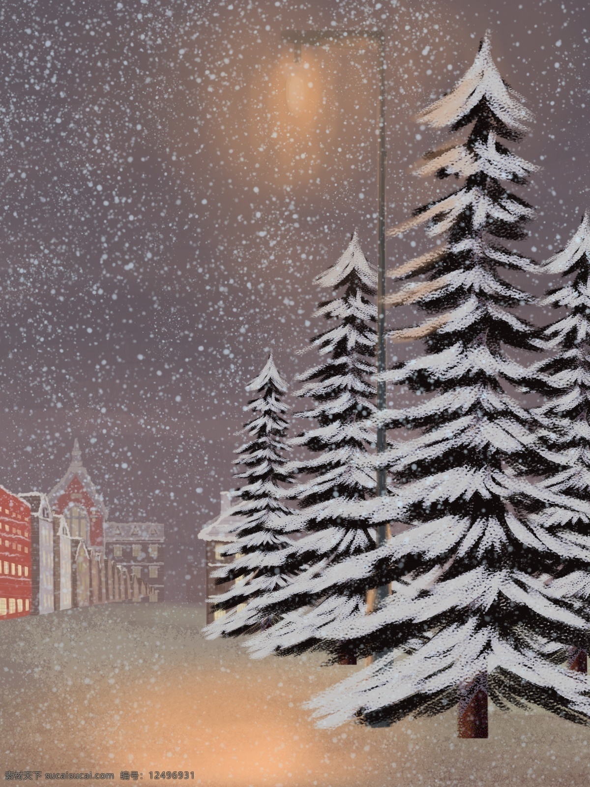 小雪 雪地 树木 背景 背景设计 冬季大雪 冬季 大寒节气