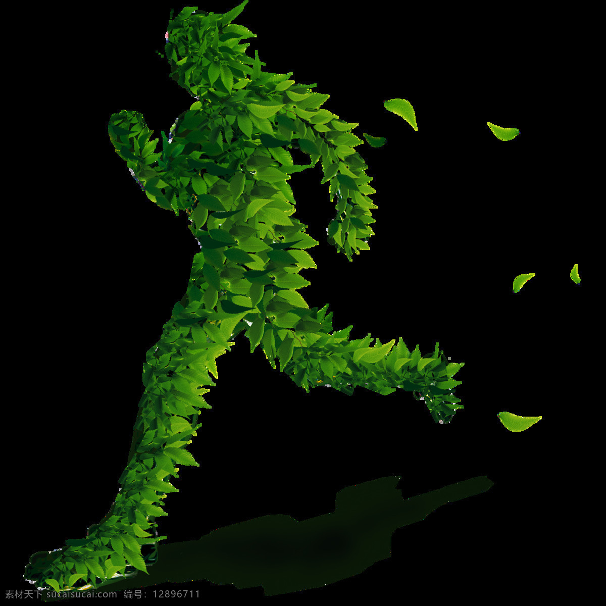 奔跑 绿 巨人 图 人类 绿叶 唯美 高清