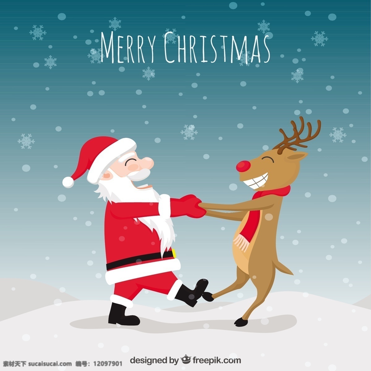 有趣 圣诞 插画 圣诞节 雪 舞蹈 圣诞快乐 冬天快乐 圣诞老人 克劳斯 节日 庆典 驯鹿 好玩 快乐的假期 插图 跳舞 季节 快乐 白色