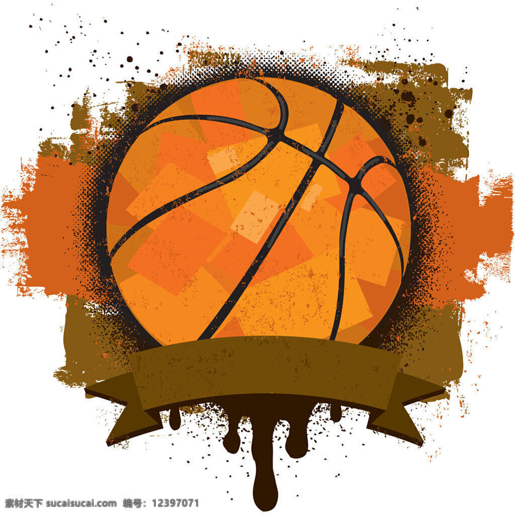 棕色背景篮球 棕色 篮球 丝带 篮球丝带图片 涂鸦篮球 矢量