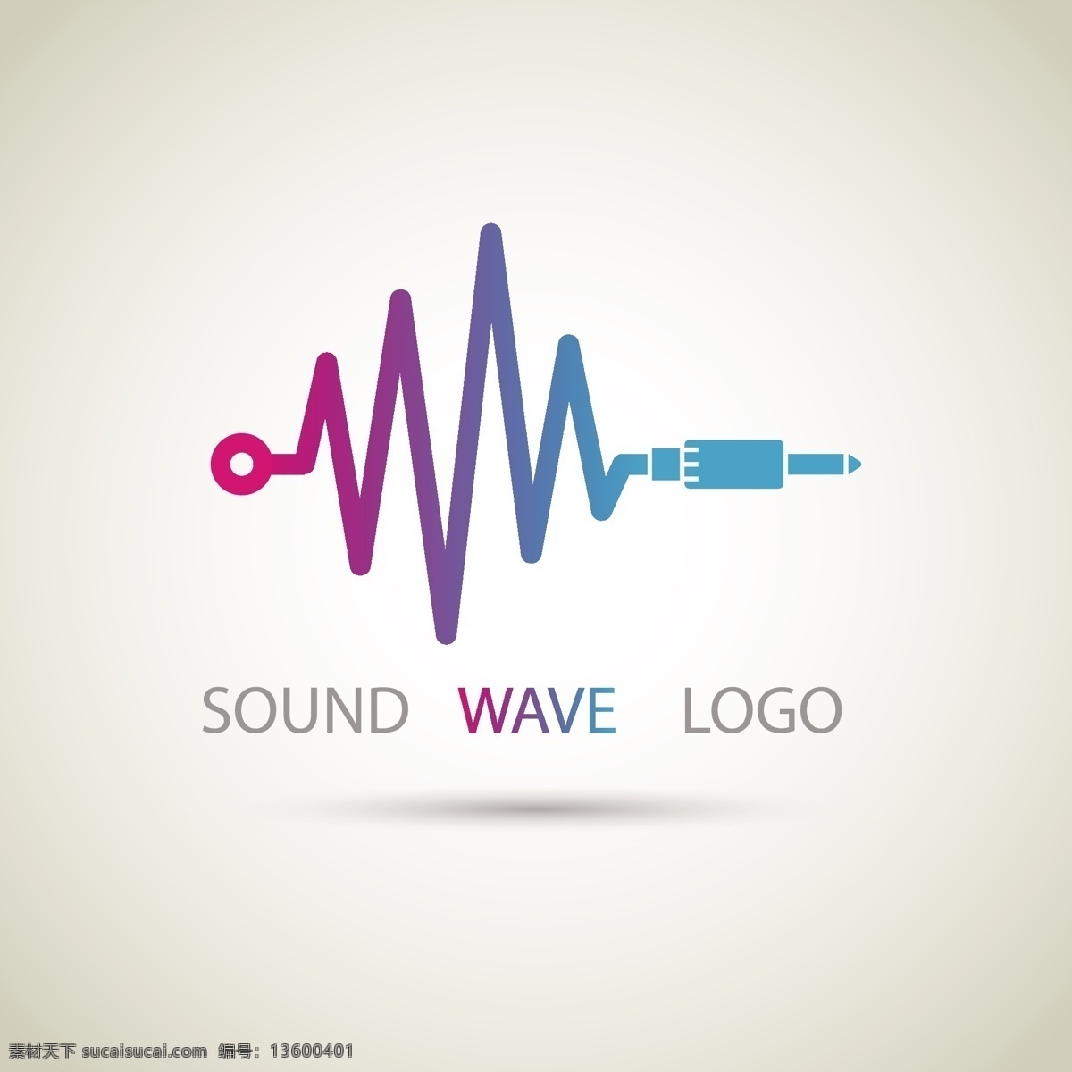 扁平化 风格 声波 logo 模板 wave 线条 渐变 logo模板