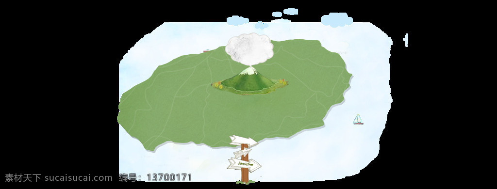 卡通 火山 爆发 元素 png元素 免抠元素 喷发 透明素材
