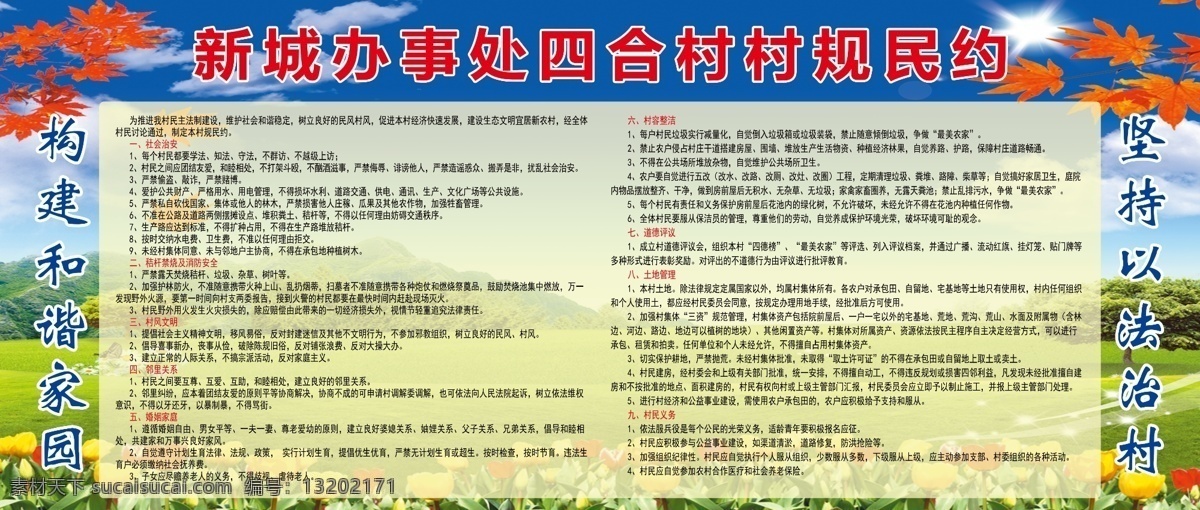 肥城市 四合村 村规民约 村规 民约 规定