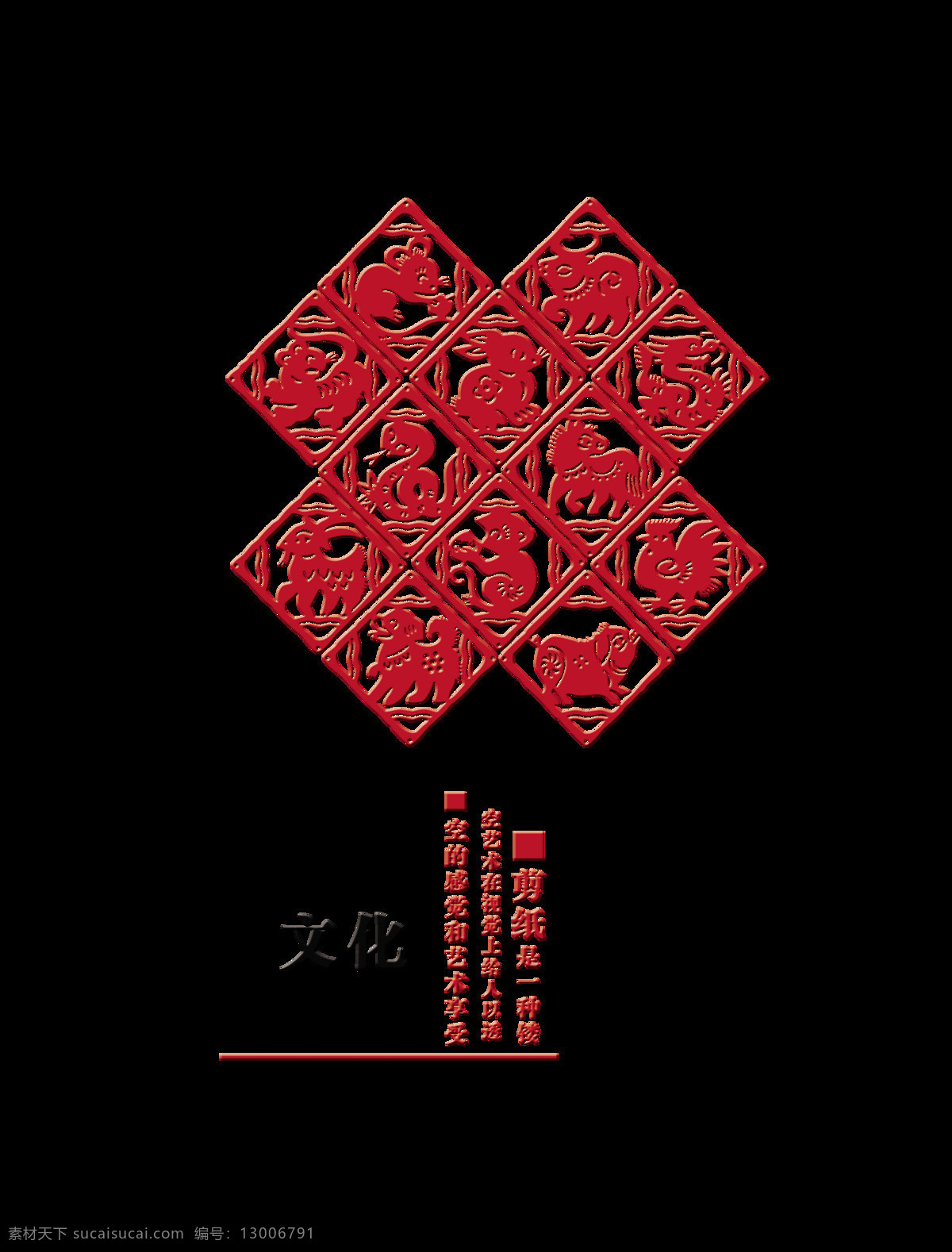 剪纸 文化 十二生肖 艺术 字 传统 字体 剪纸文化 传承 艺术字